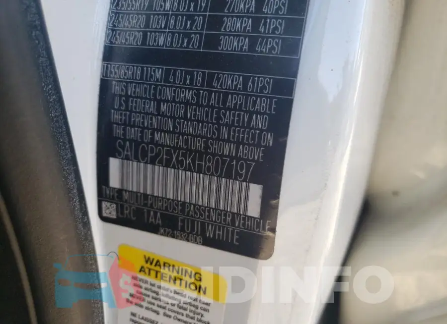SALCP2FX5KH807197 Photo# 12