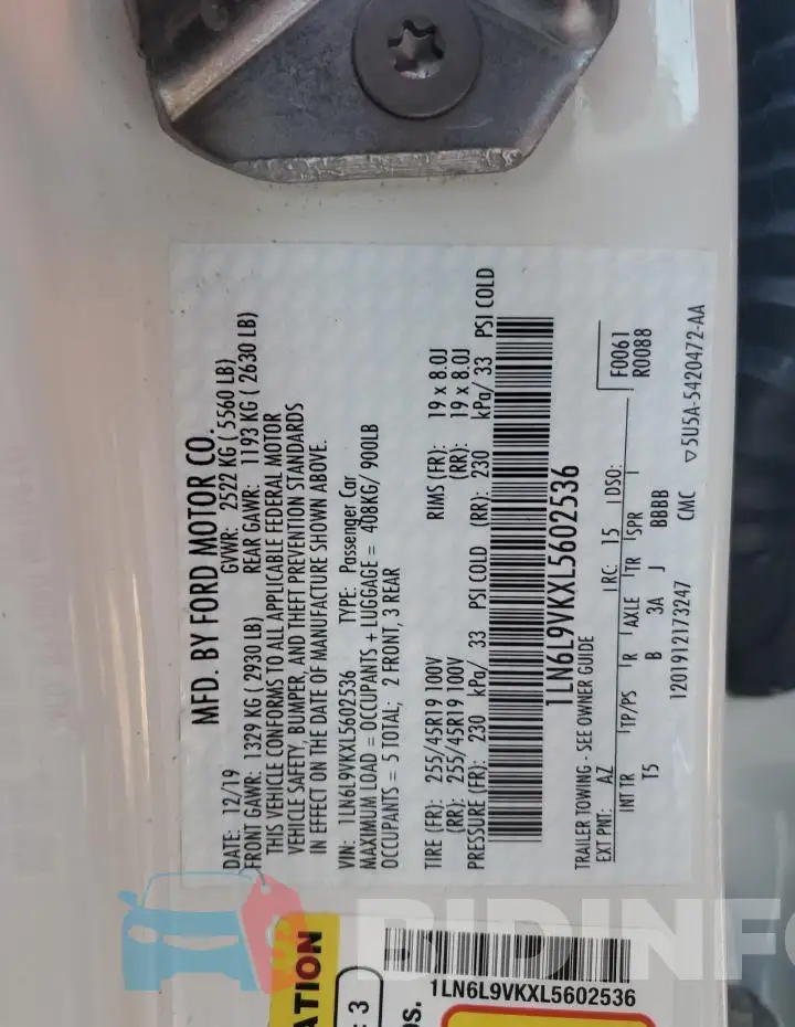 1LN6L9VKXL5602536 Photo# 13