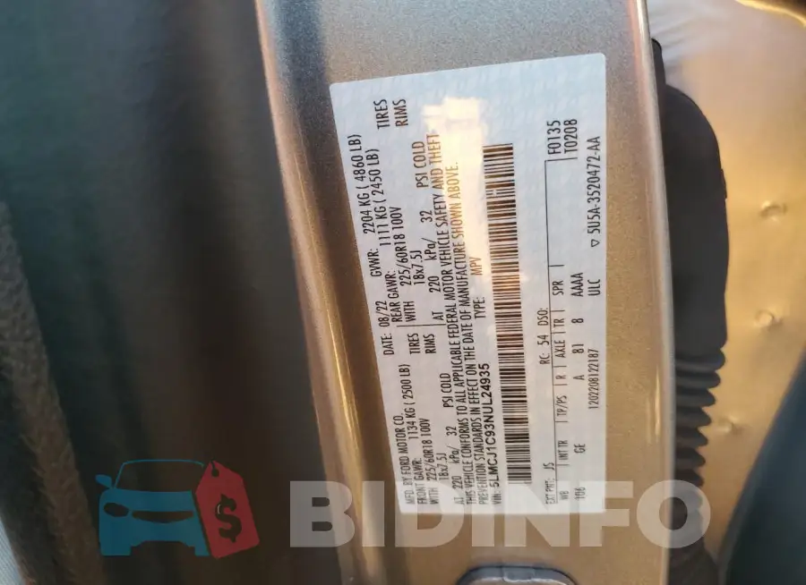 5LMCJ1C93NUL24935 Photo# 12