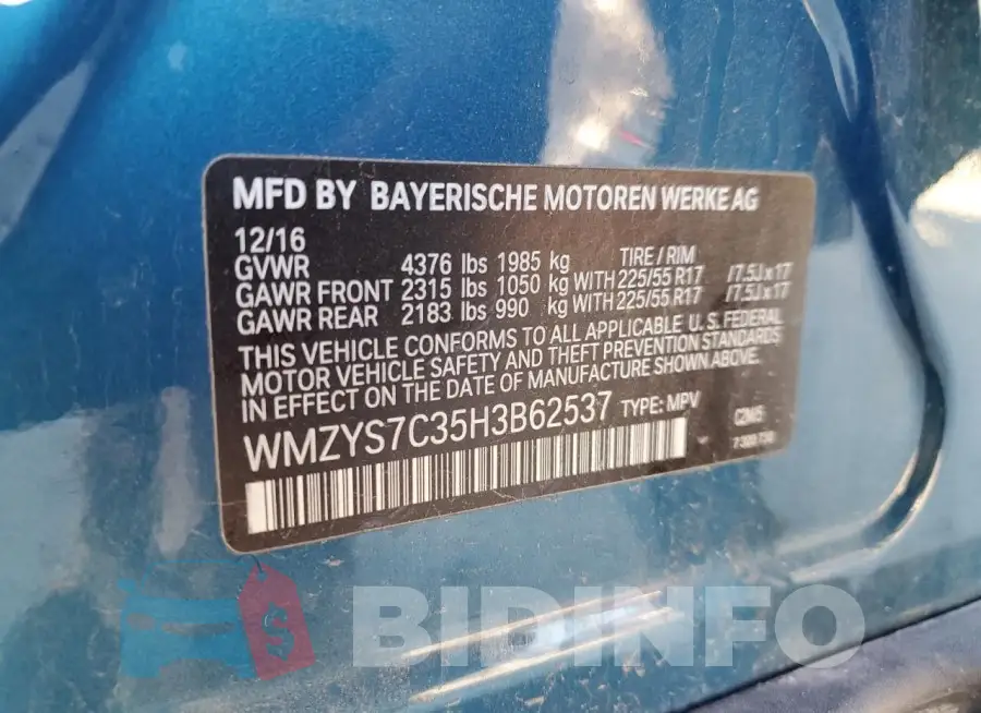 WMZYS7C35H3B62537 Photo# 12