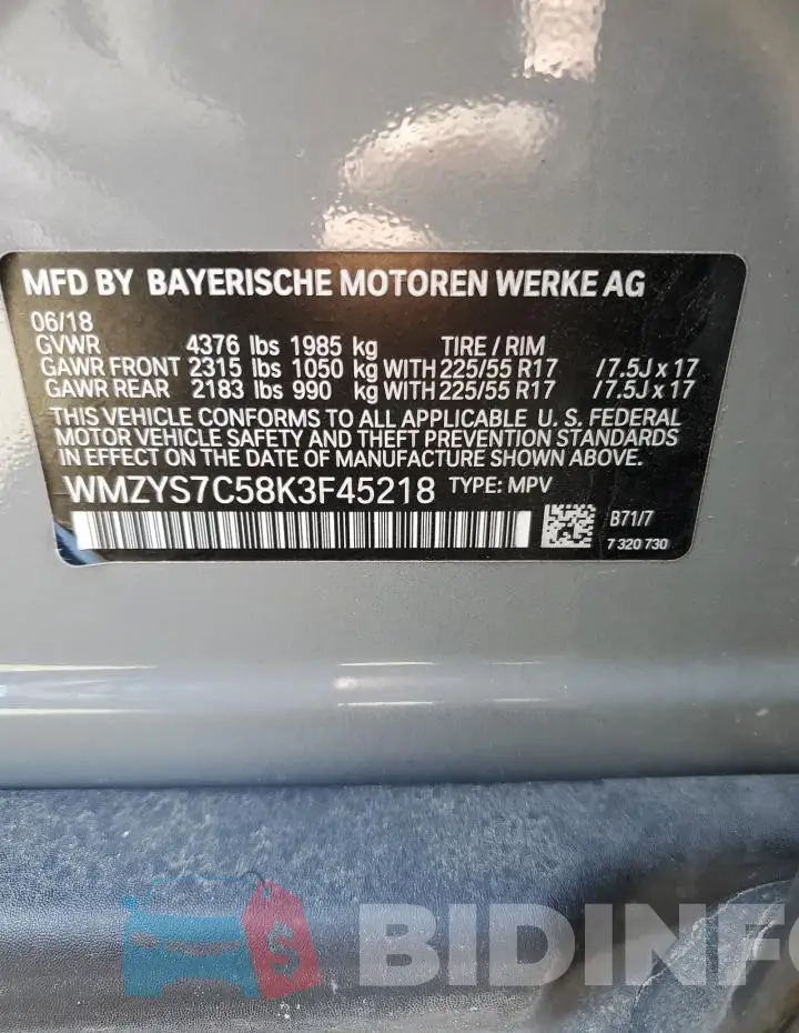 WMZYS7C58K3F45218 Photo# 13