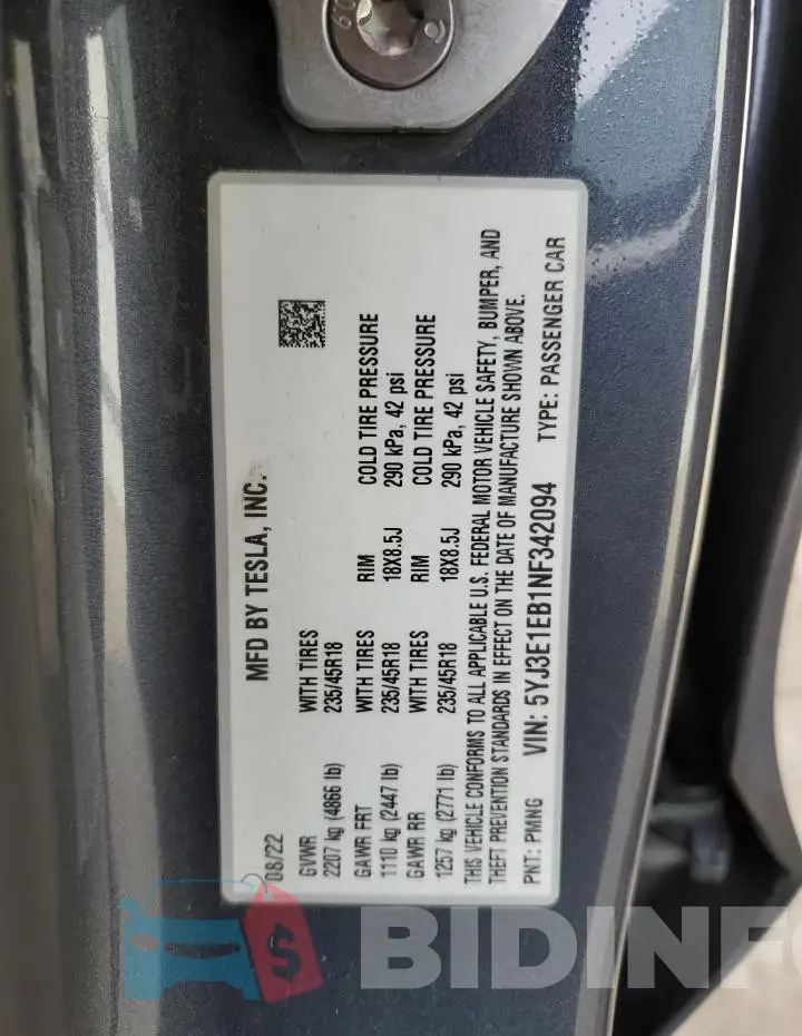 5YJ3E1EB1NF342094 Photo# 12