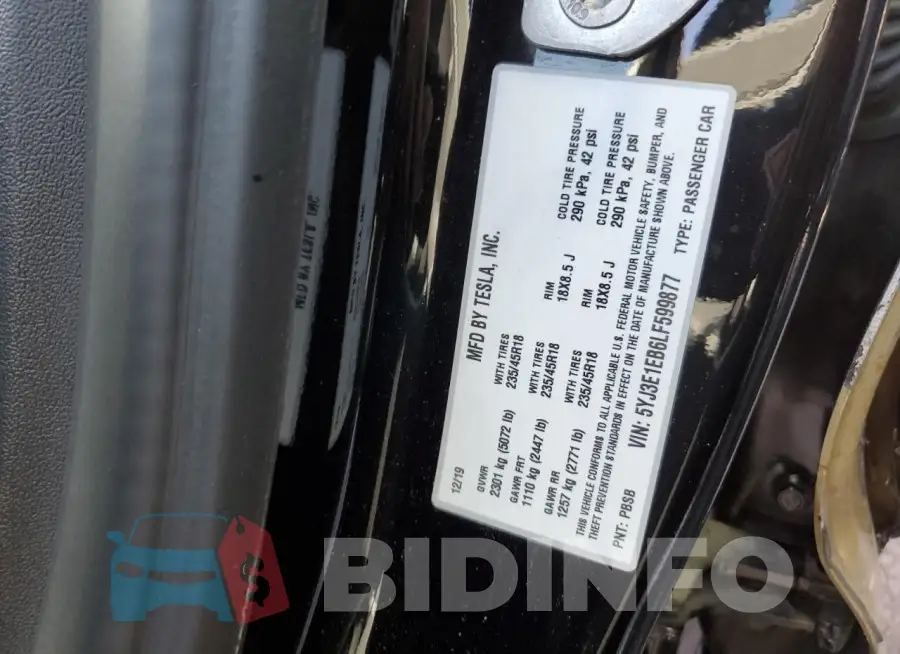 5YJ3E1EB6LF599877 Photo# 12