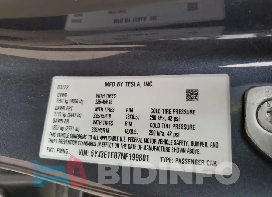 5YJ3E1EB7NF199801 Photo# 12
