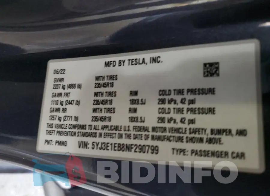5YJ3E1EB8NF290799 Photo# 13