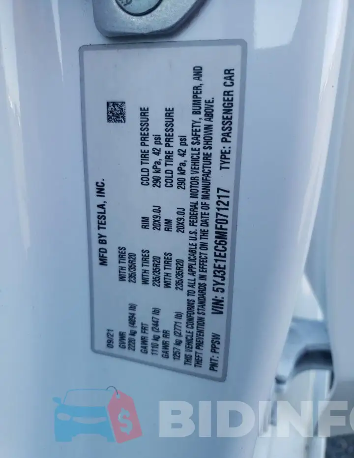 5YJ3E1EC6MF071217 Photo# 12