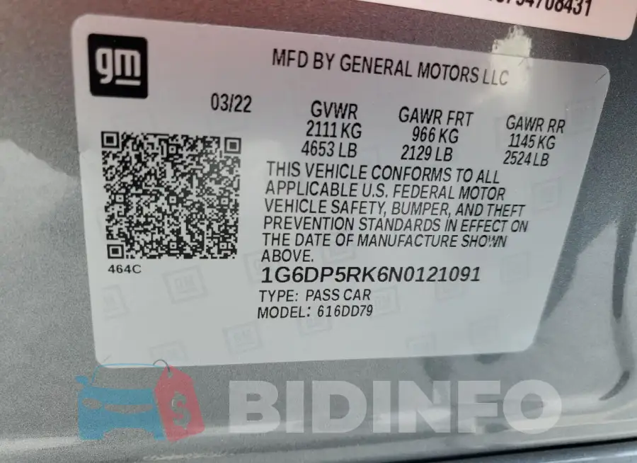 1G6DP5RK6N0121091 Photo# 13