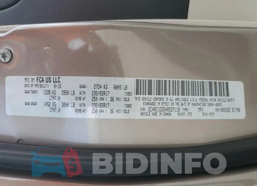 2C4RC1DG5HR537119 Photo# 13
