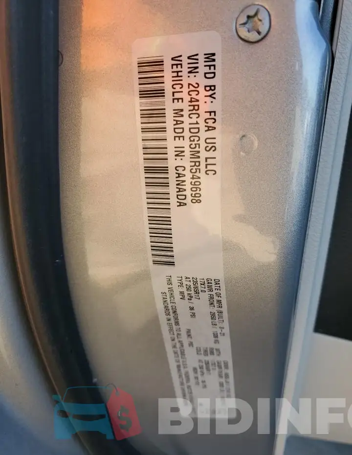 2C4RC1DG5MR549698 Photo# 13