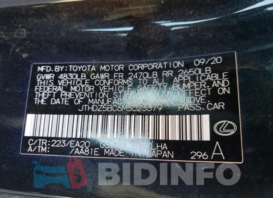 JTHDZ5BC6M5023379 Photo# 13