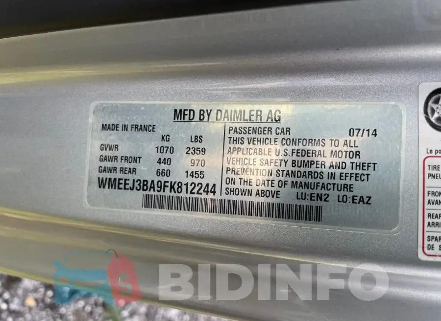 WMEEJ3BA9FK812244 Photo# 10