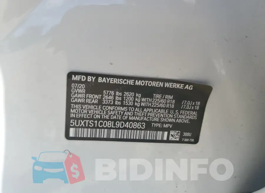 5UXTS1C08L9D40863 Photo# 12