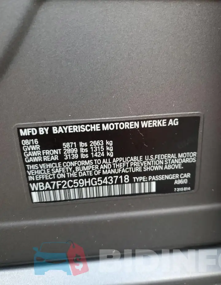 WBA7F2C59HG543718 Photo# 12