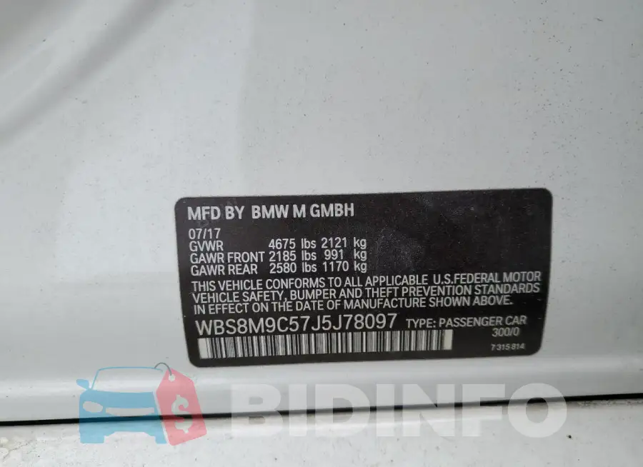 WBS8M9C57J5J78097 Photo# 13