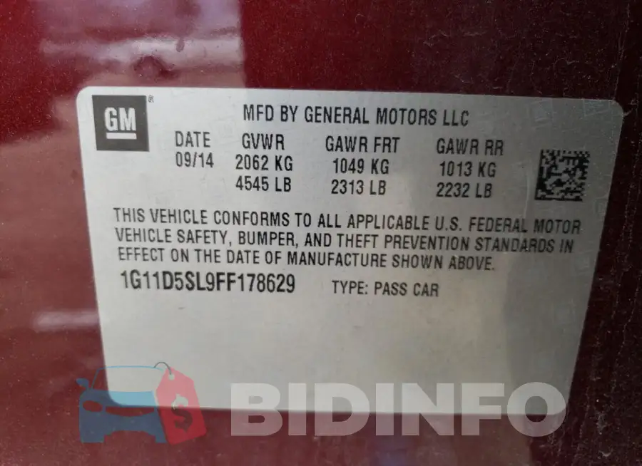 1G11D5SL9FF178629 Photo# 12