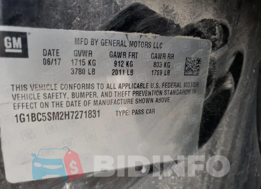 1G1BC5SM2H7271831 Photo# 12
