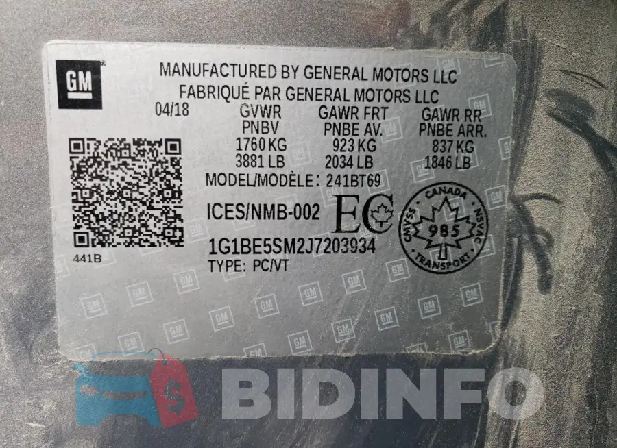 1G1BE5SM2J7203934 Photo# 13