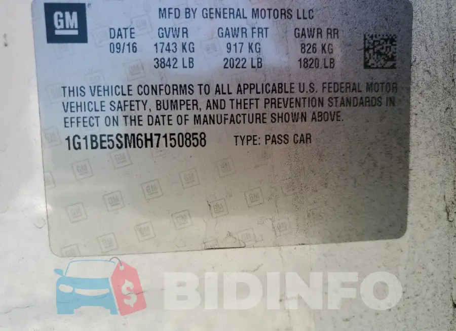 1G1BE5SM6H7150858 Photo# 13
