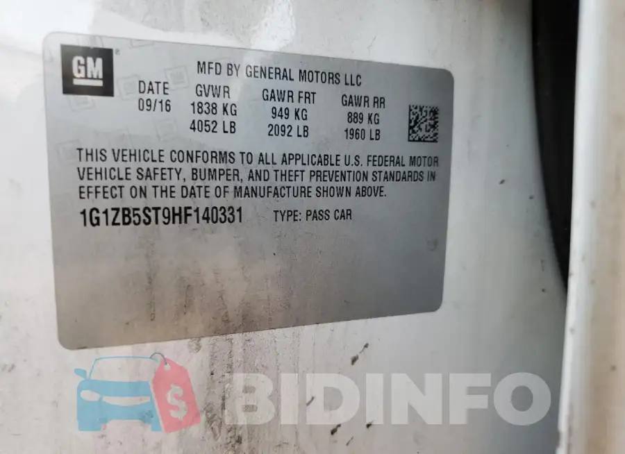 1G1ZB5ST9HF140331 Photo# 12