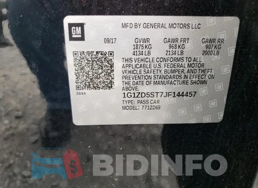 1G1ZD5ST7JF144457 Photo# 12
