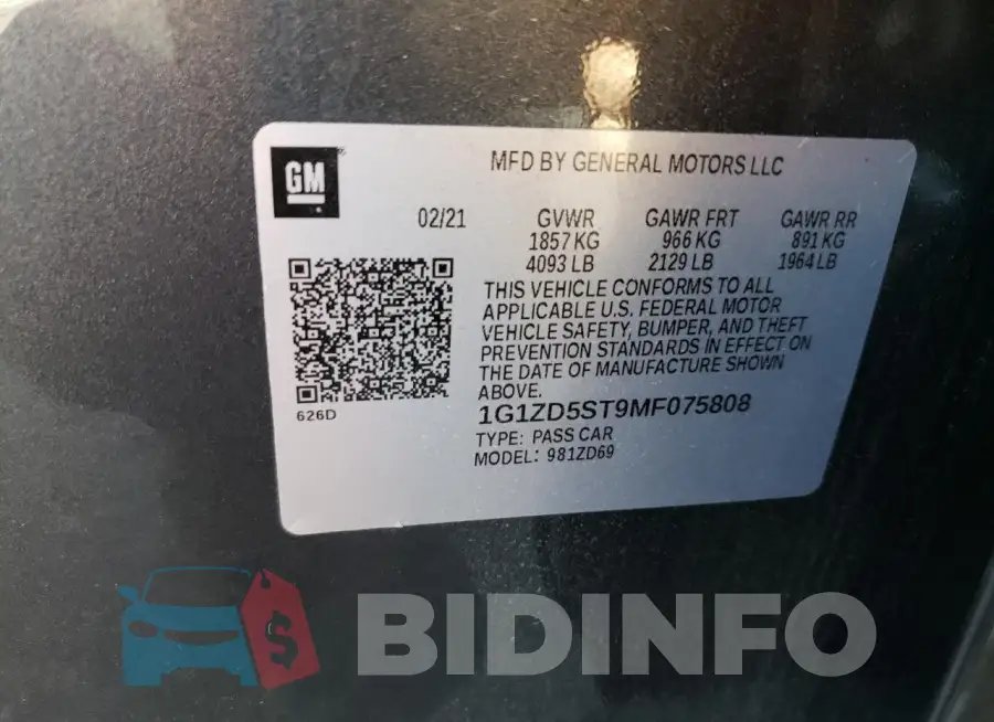 1G1ZD5ST9MF075808 Photo# 12