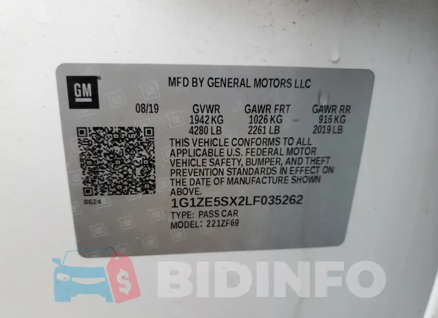 1G1ZE5SX2LF035262 Photo# 12