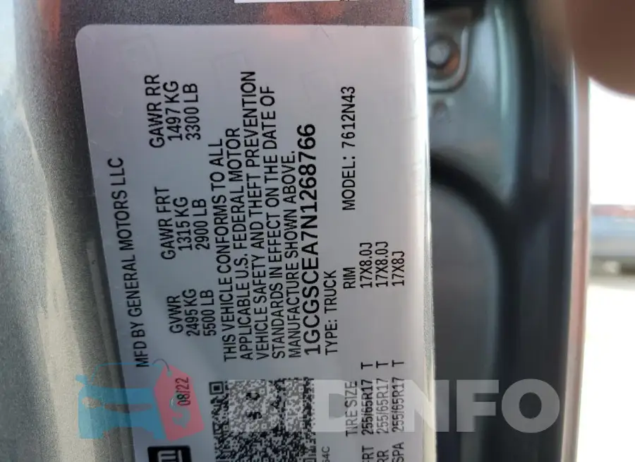 1GCGSCEA7N1268766 Photo# 12