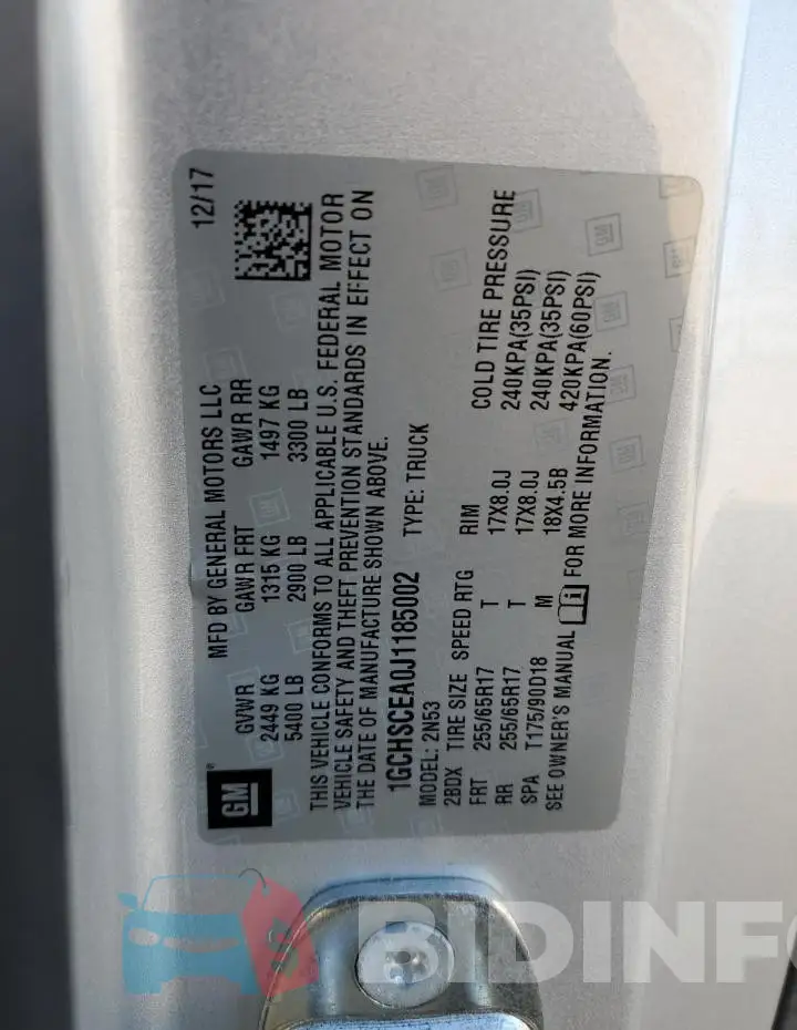 1GCHSCEA0J1185002 Photo# 12