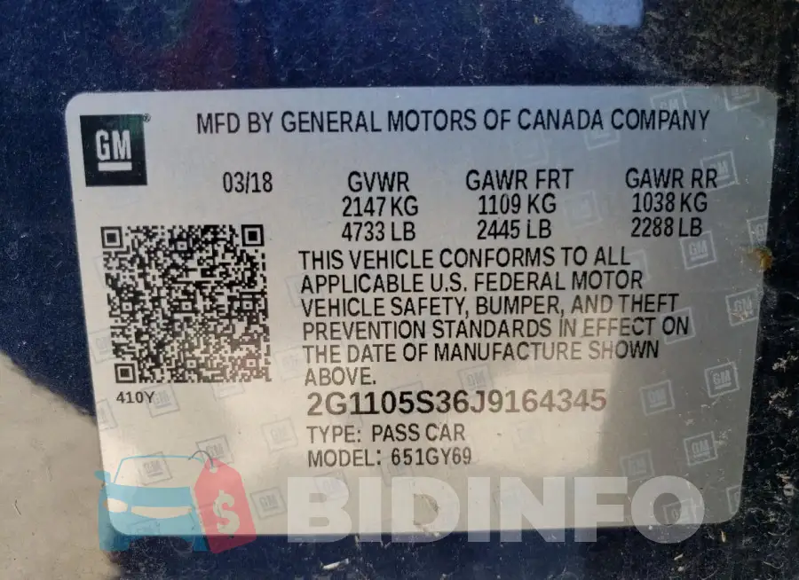 2G1105S36J9164345 Photo# 12