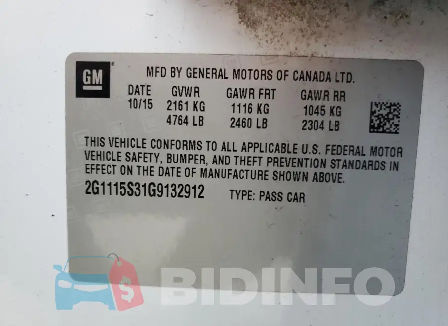 2G1115S31G9132912 Photo# 12