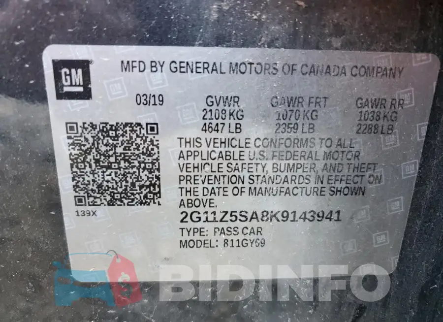 2G11Z5SA8K9143941 Photo# 13