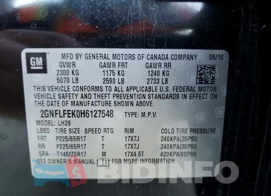 2GNFLFEK0H6127548 Photo# 12