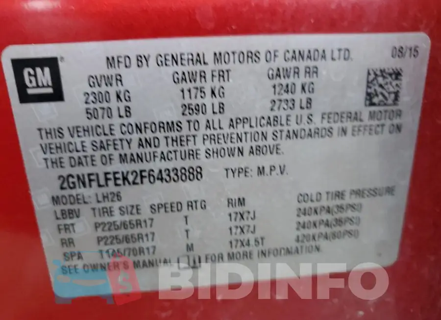 2GNFLFEK2F6433888 Photo# 13