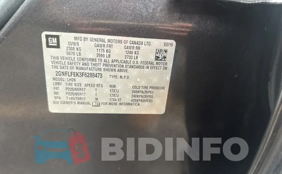 2GNFLFEK3F6288473 Photo# 10