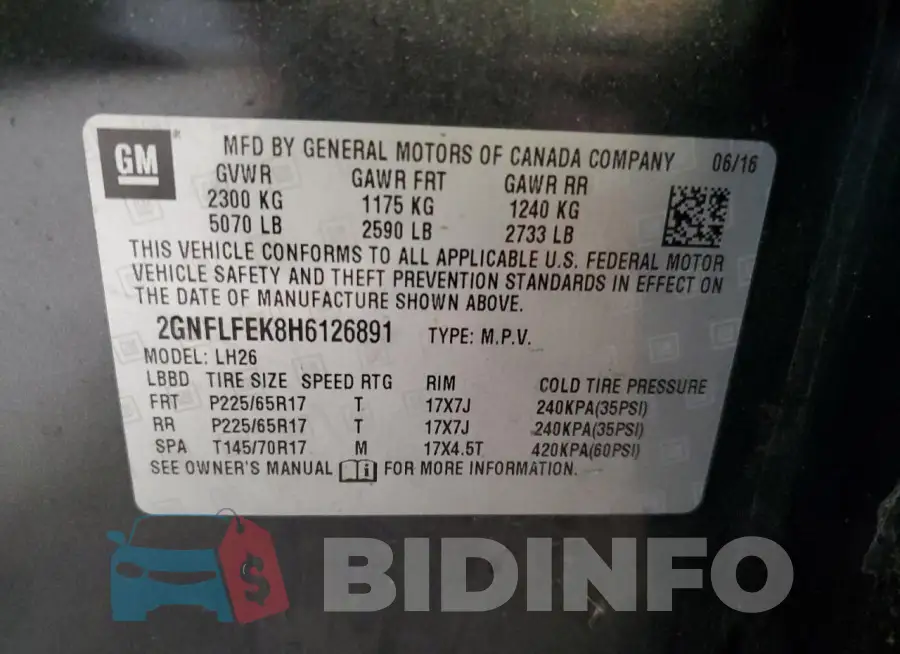 2GNFLFEK8H6126891 Photo# 13
