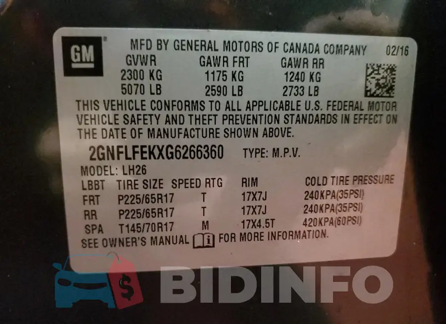 2GNFLFEKXG6266360 Photo# 14