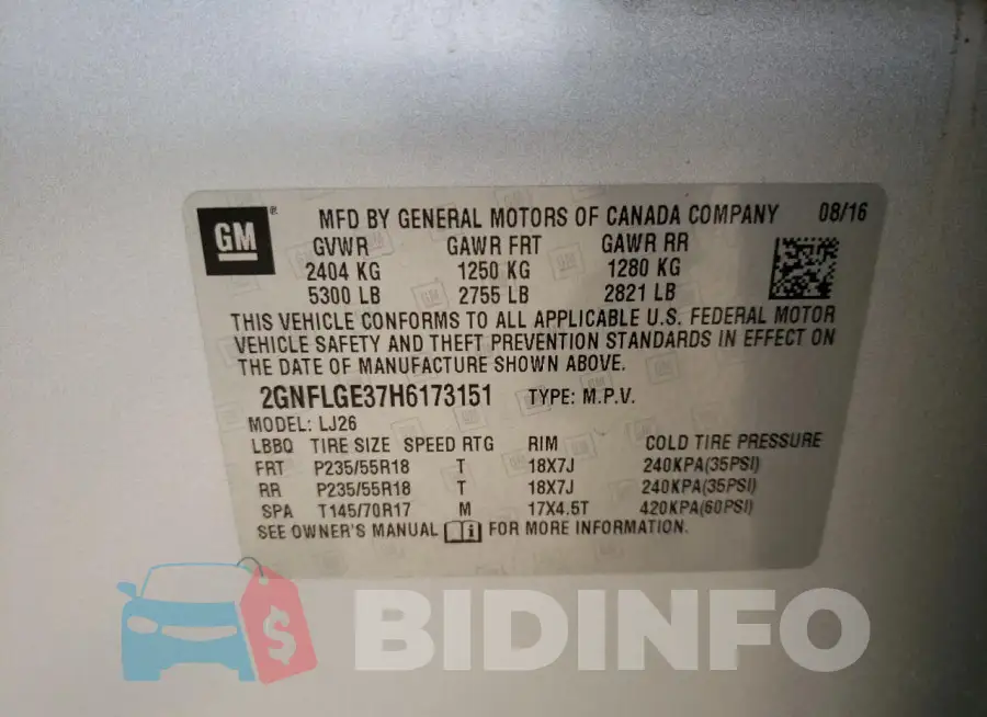 2GNFLGE37H6173151 Photo# 13