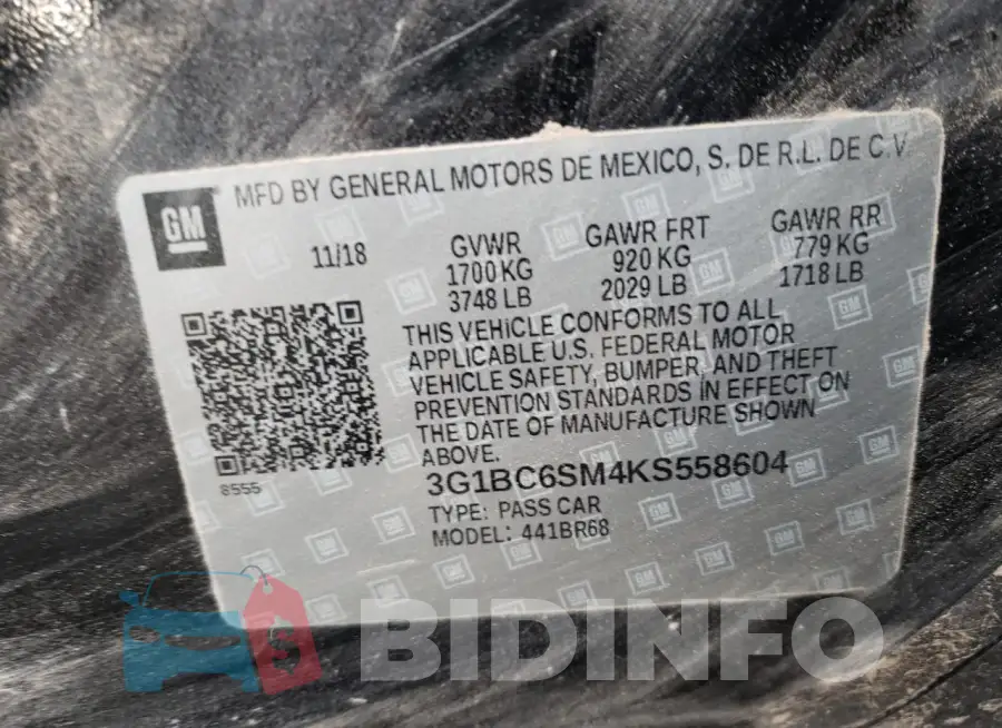 3G1BC6SM4KS558604 Photo# 12