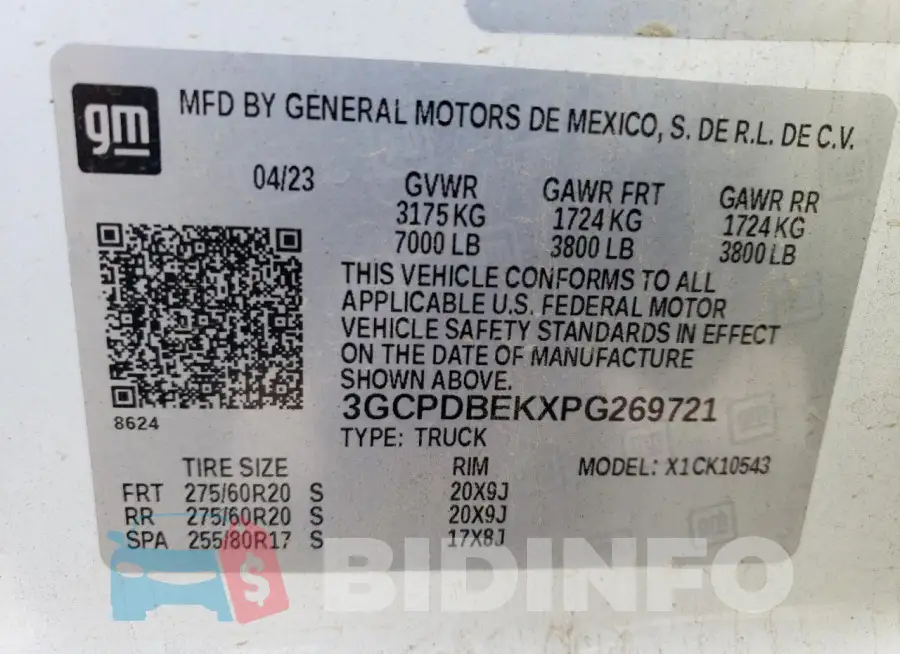 3GCPDBEKXPG269721 Photo# 12