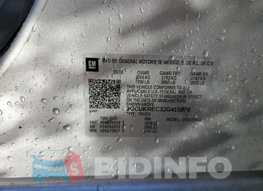 3GCUKREC3JG415880 Photo# 12