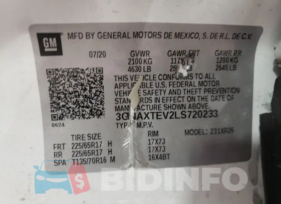 3GNAXTEV2LS720233 Photo# 13