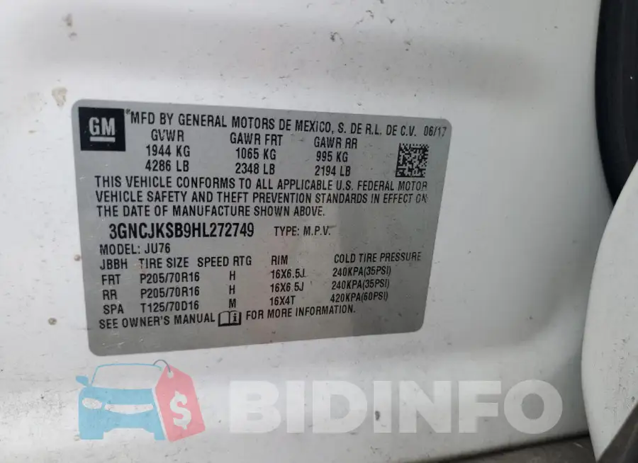 3GNCJKSB9HL272749 Photo# 12