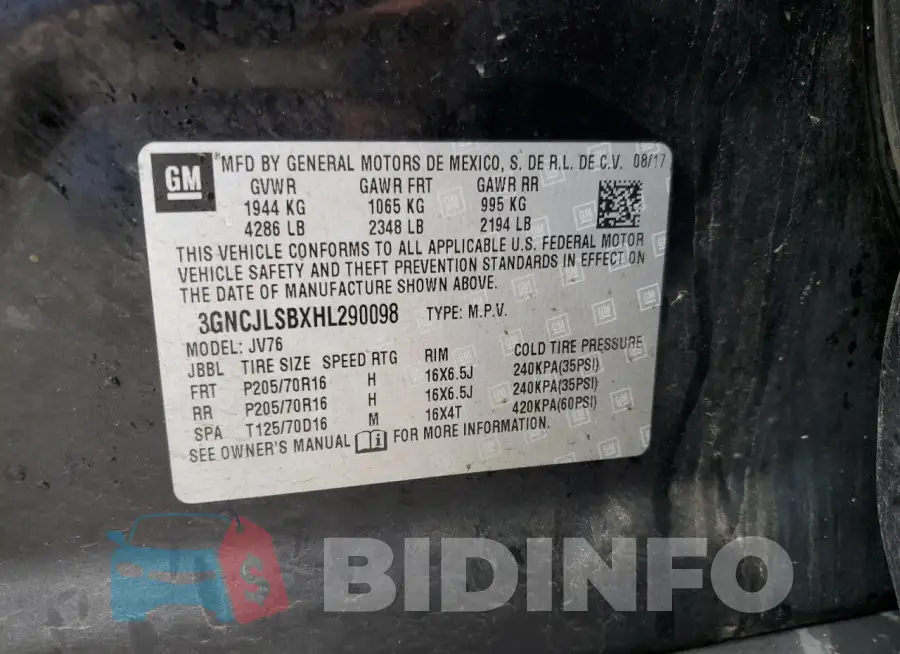 3GNCJLSBXHL290098 Photo# 12