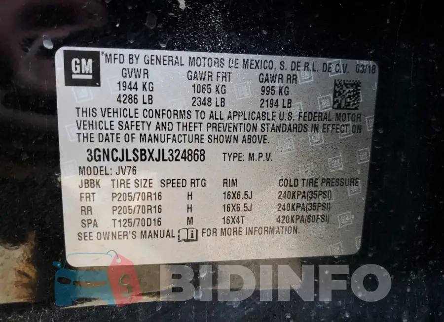 3GNCJLSBXJL324868 Photo# 13