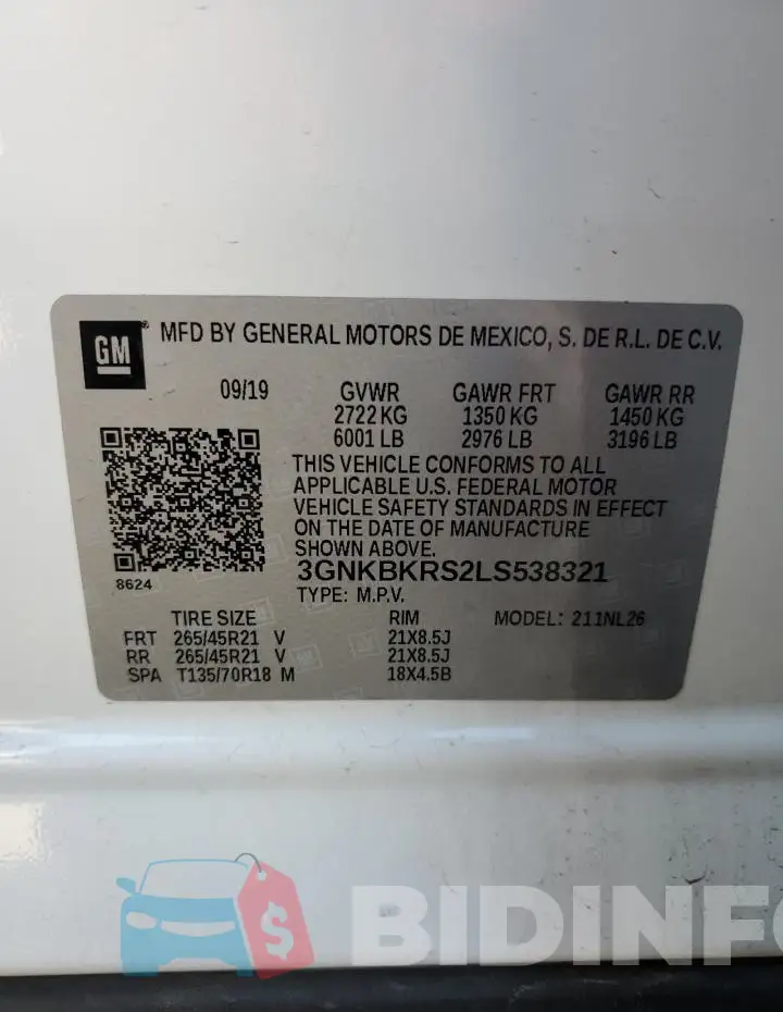 3GNKBKRS2LS538321 Photo# 13