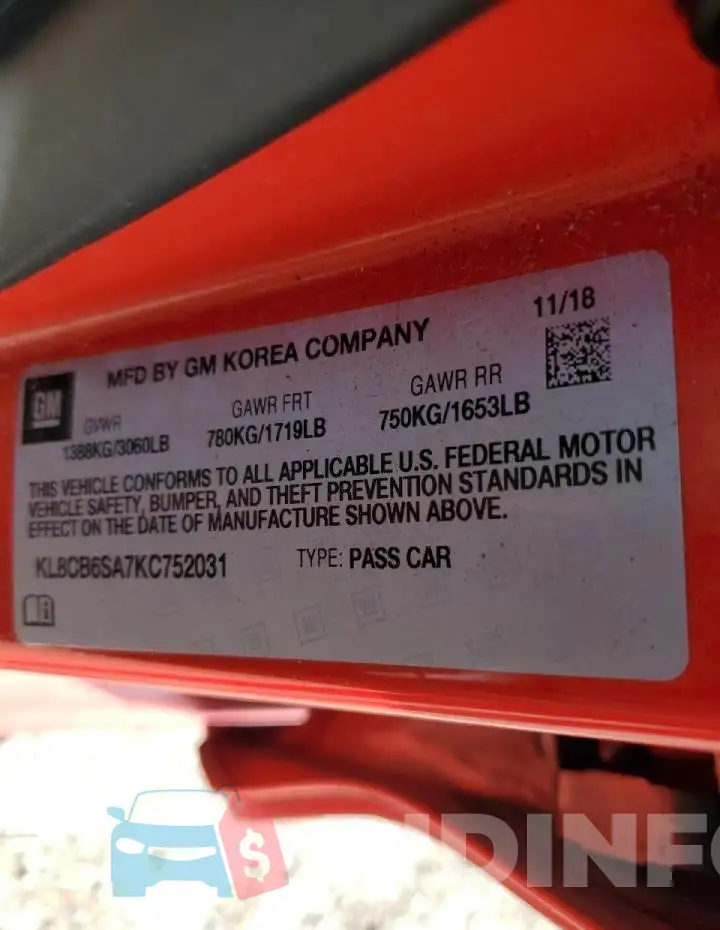 KL8CB6SA7KC752031 Photo# 13