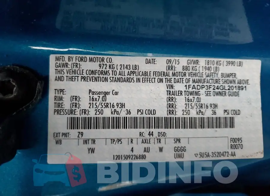 1FADP3F24GL201891 Photo# 12
