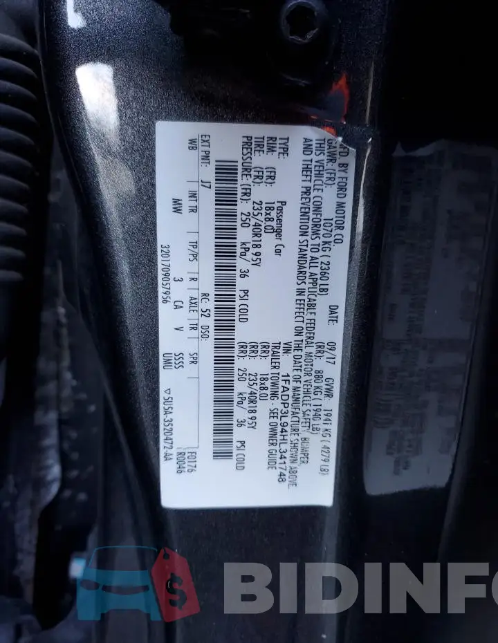 1FADP3L94HL341748 Photo# 13