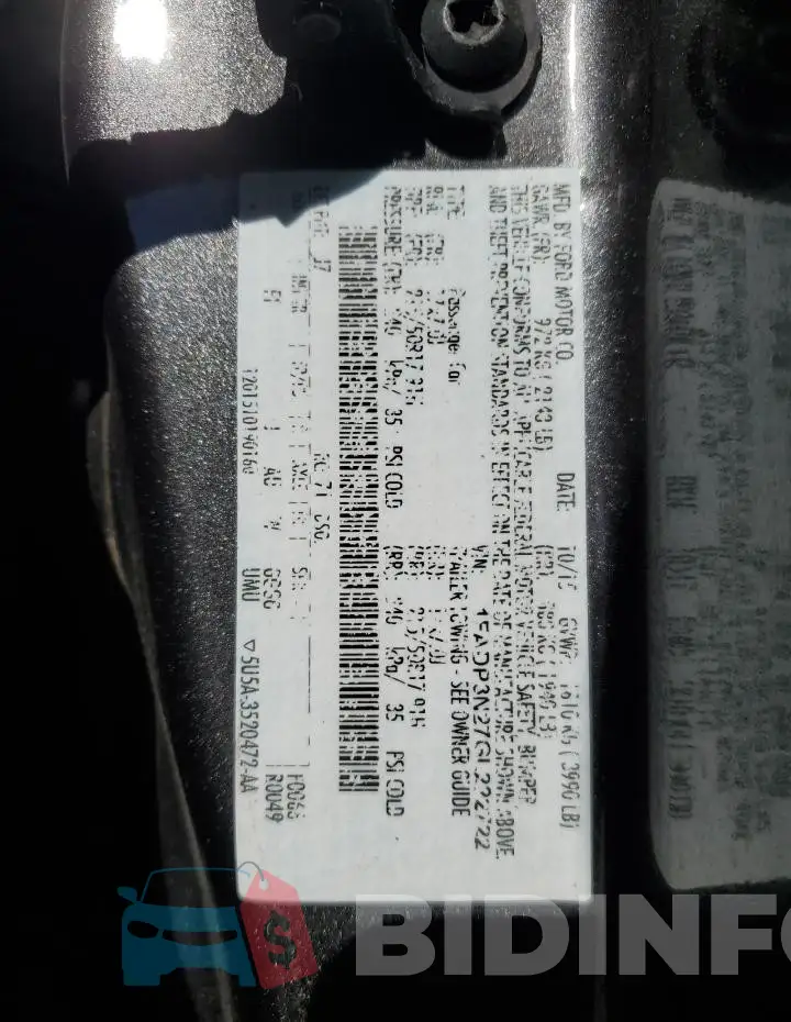 1FADP3N27GL222722 Photo# 12
