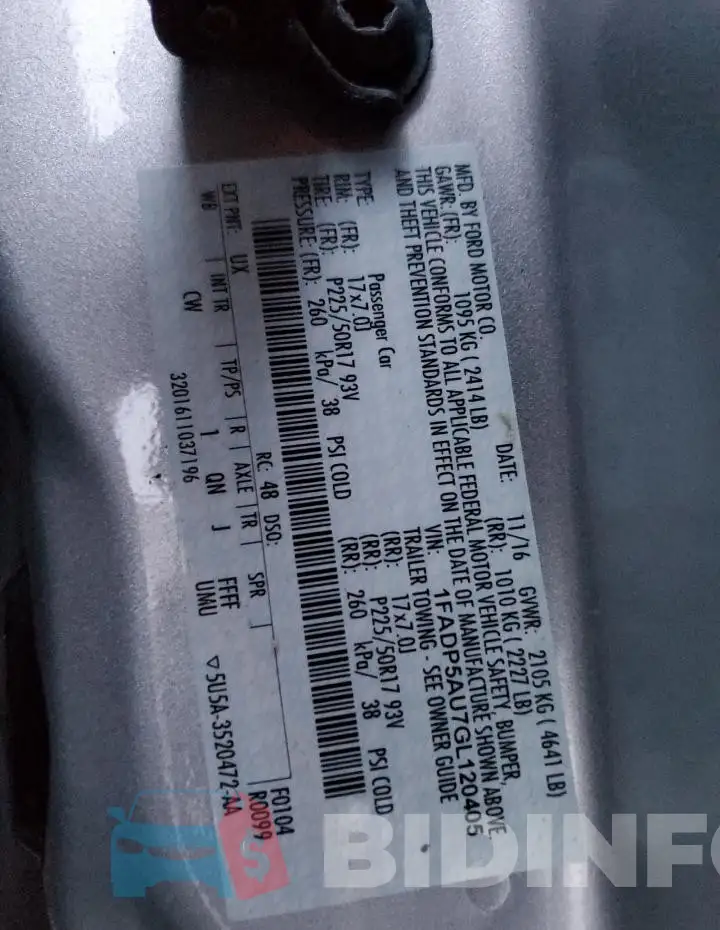 1FADP5AU7GL120405 Photo# 12